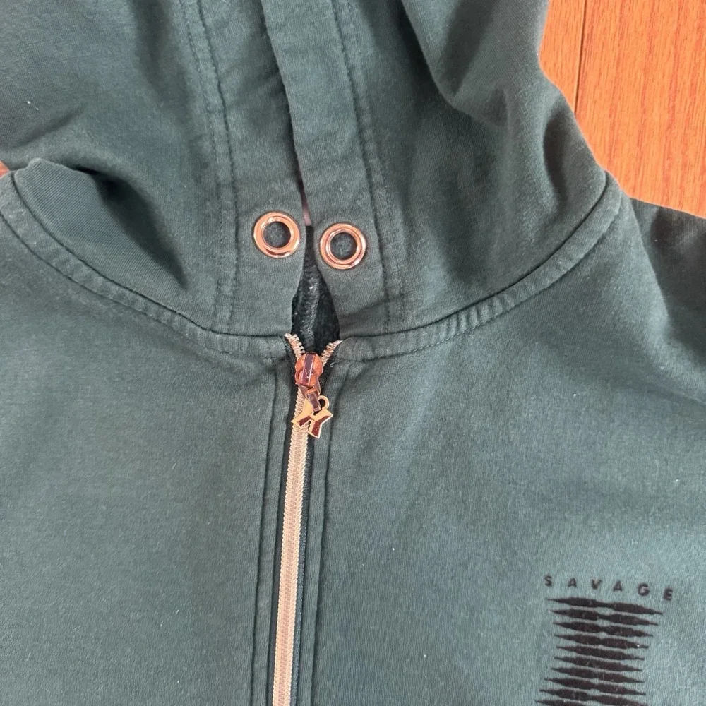 Savage x Fenty Forever Savage Hooded One Piece‎ Sweatsuit small 4-6 Green